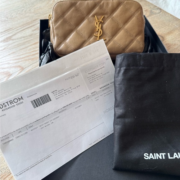 Yves Saint Laurent Quilted natural tan double zip Crossbody - Picture 11 of 13